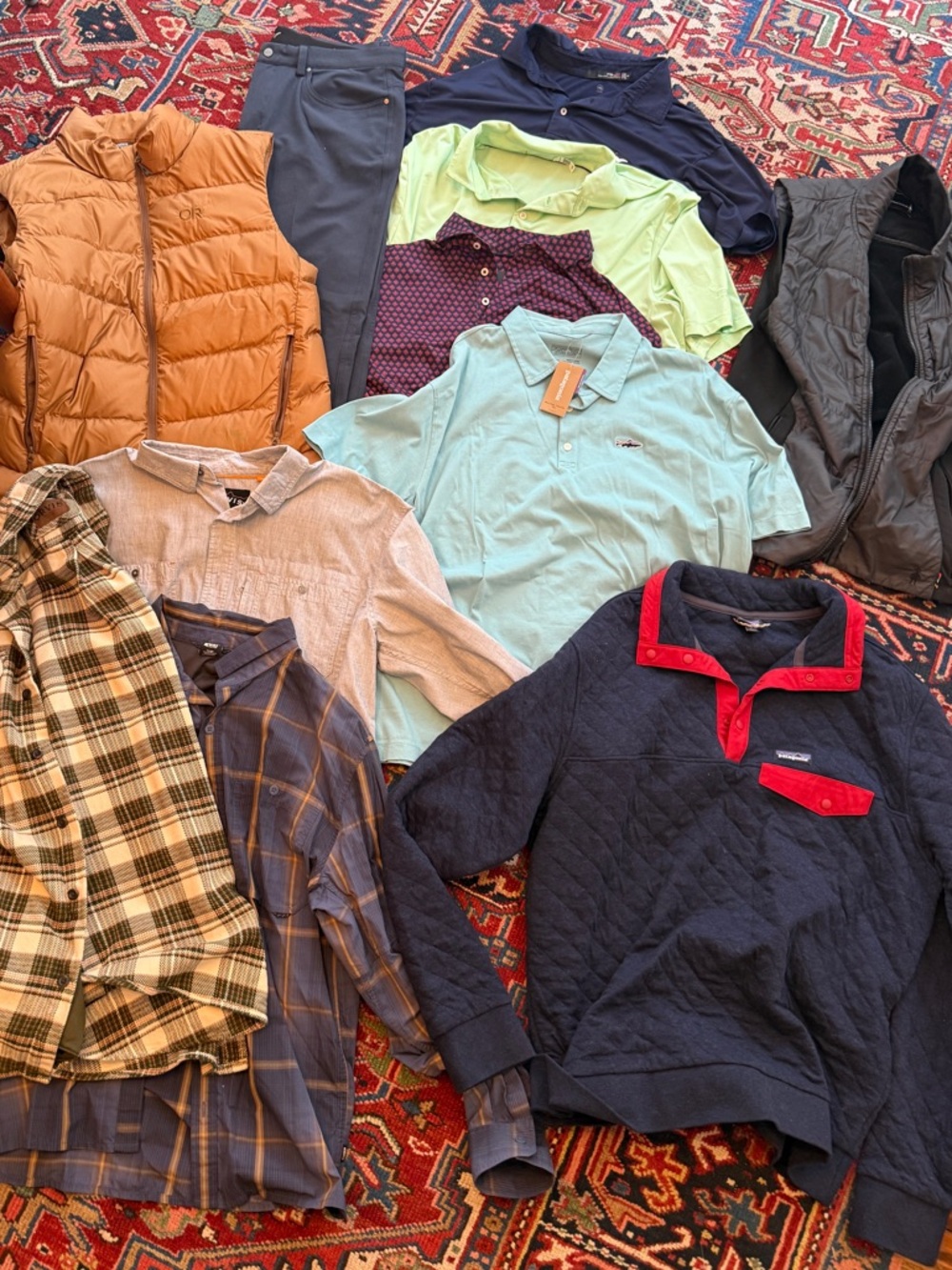 Patagonia, Orvis, Ralph Lauren Men’s M–L Bundle (NWT + Vests + Flannels)